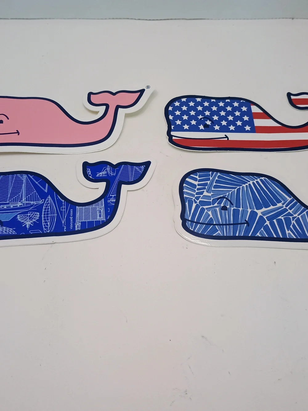 Vineyard Vines Inspired Pink and Blue Whale Stickers 5 Stickers